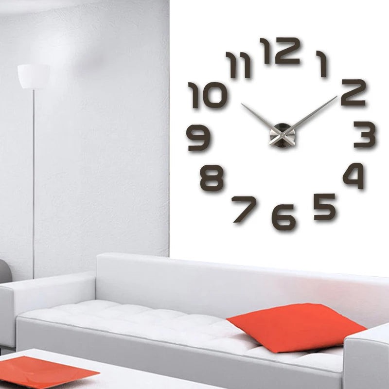 DIY 3D Acrylic Mirror Wall Clock Stickers