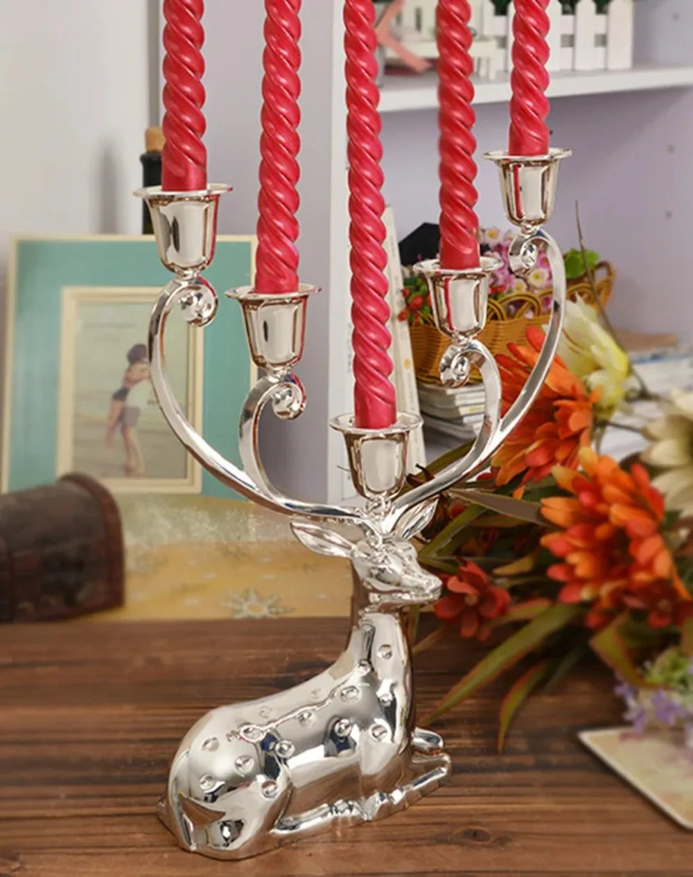 Metal Reindeer Shape Candle Holder