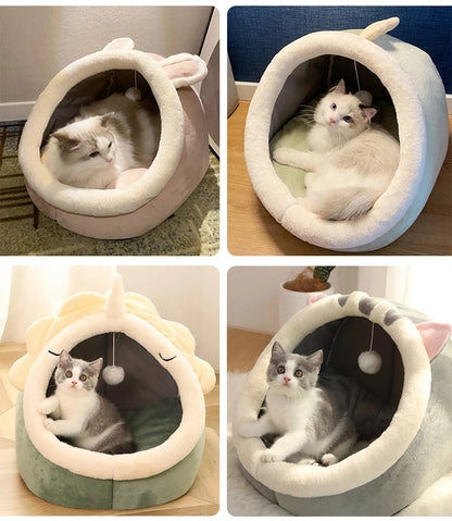 Cartoon Deep Sleep Cat Bed