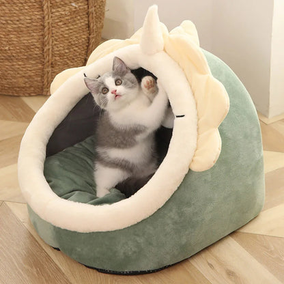 Cartoon Deep Sleep Cat Bed