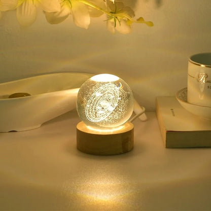 LED Warm Night Light Crystal Ball